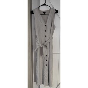 Ann Taylor Size 10 Full Button Up Dress Summer Dressy Chic